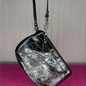 Coach Patent Leather Black Wristlet